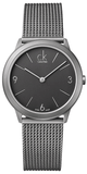 Buy Shop Calvin Klein Minimal Grey Dial Silver Mesh Bracelet Watch for Men - K3M52154 USA Online