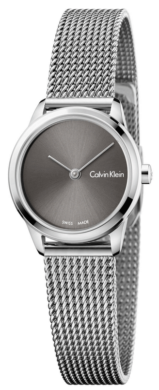 Buy Shop Calvin Klein Minimal Grey Dial Silver Mesh Bracelet Watch for Women - K3M231Y3 USA Online