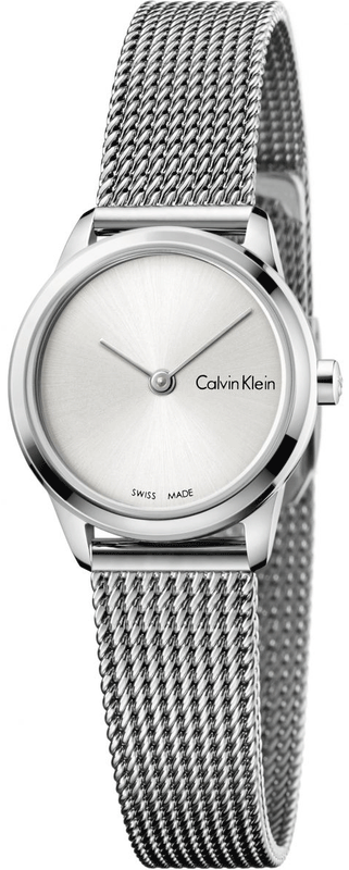 Buy Shop Calvin Klein Minimal White Dial Silver Mesh Bracelet Watch for Women - K3M231Y6 USA Online