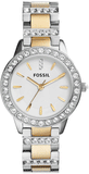 Buy Shop Fossil Jesse Crystals White Dial Two Tone Steel Strap Watch for Women - ES2409 USA Online