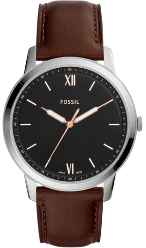 Buy Shop Fossil The Minimalist 3H Black Dial Brown Leather Strap Watch for Men - FS5464 USA Online