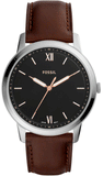 Buy Shop Fossil The Minimalist 3H Black Dial Brown Leather Strap Watch for Men - FS5464 USA Online