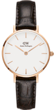 Buy Shop Daniel Wellington Classic Petite York White Dial Brown Leather Strap Watch For Women - DW00100232 USA Online