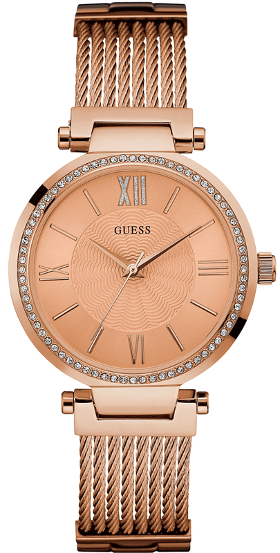 Buy Shop Guess Soho Rose Gold Dial Stainless Steel Watch For Women - W0638L4 USA Online
