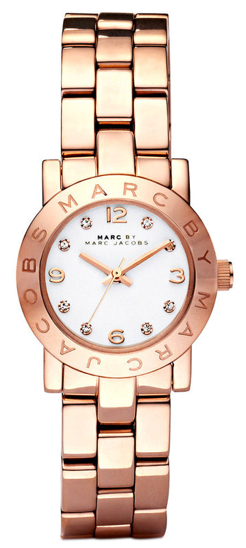 Buy Shop Marc Jacobs Mini Amy White Dial Rose Gold Steel Strap Watch for Women - MBM3078 USA Online