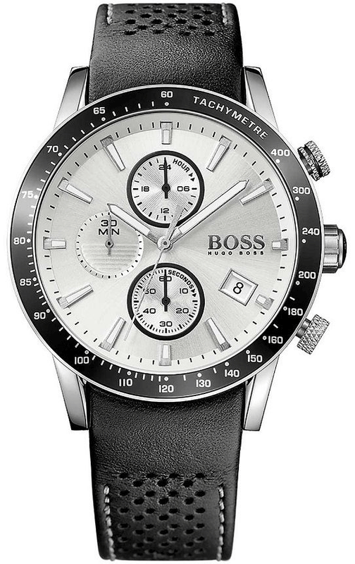 Buy Shop Hugo Boss Rafale Chronograh Quartz White Dial Black Leather Strap Watch For Men - HB1513403 USA Online