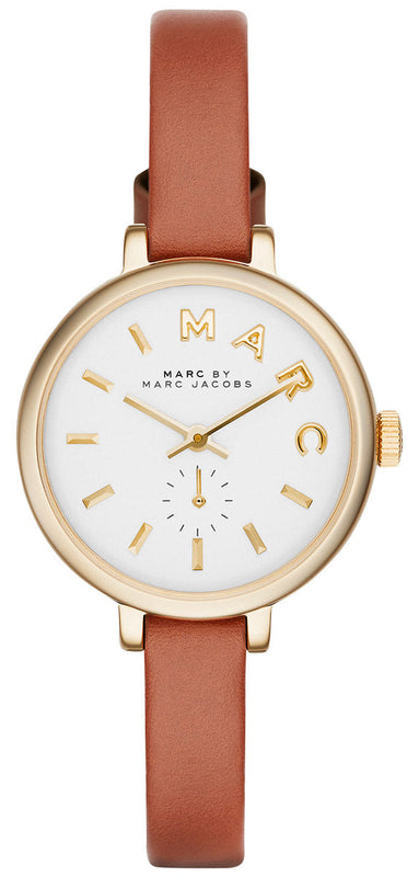 Buy Shop Marc Jacobs Sally White Dial Brown Leather Strap Watch for Women - MBM1351 USA Online