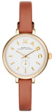 Buy Shop Marc Jacobs Sally White Dial Brown Leather Strap Watch for Women - MBM1351 USA Online