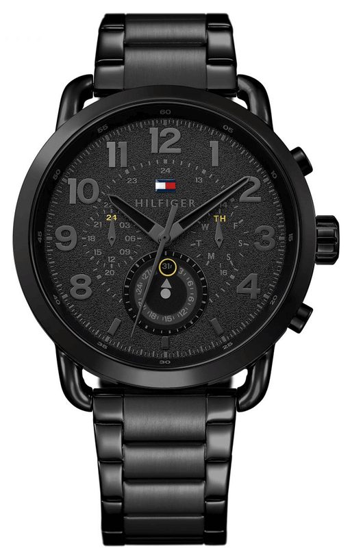 Buy Shop Tommy Hilfiger Briggs Black Dial Black Steel Strap Watch for Men - 1791423 USA Online