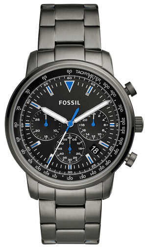Buy Shop Fossil Goodwin Chrono Analog Black Dial Grey Steel Strap Watch for Men - FS5518 USA Online