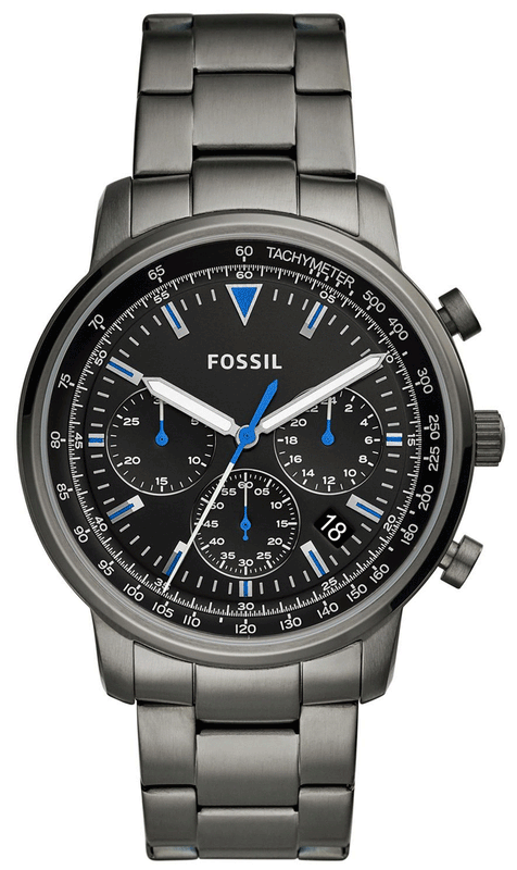 Buy Shop Fossil Goodwin Chrono Analog Black Dial Grey Steel Strap Watch for Men - FS5518 USA Online
