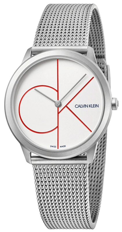 Buy Shop Calvin Klein Minimal White Dial Silver Mesh Bracelet Watch for Women - K3M52152 USA Online