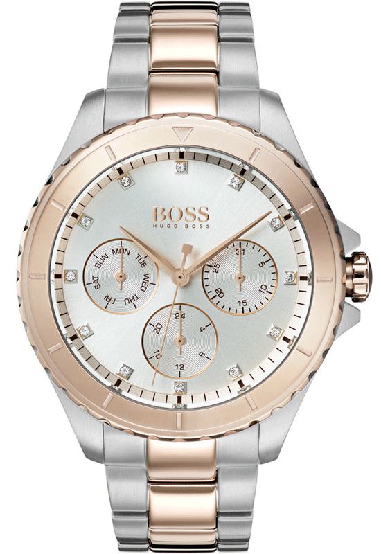 Buy Shop Hugo Boss Hera Chronograph Silver Dial Two Tone Steel Strap Watch for Women - 1502446 USA Online
