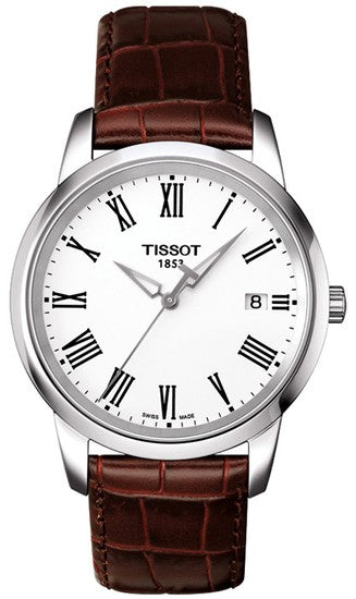 Buy Shop Tissot T Classic Dream White Dial Brown Leather Strap Watch for Men - T033.410.16.013.01 USA Online