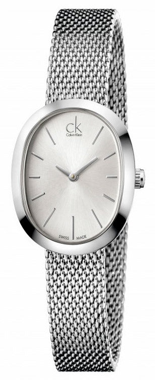 Buy Shop Calvin Klein Incentive Silver Dial Silver Mesh Bracelet Watch for Women - K3P23126 USA Online