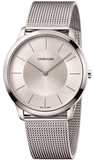 Buy Shop Calvin Klein Minimal White Dial Silver Mesh Bracelet Watch for Men - K3M22126 USA Online