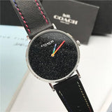 Buy Shop Coach Perry Black Dial Black Leather Strap Watch for Women - 14503033 USA Online