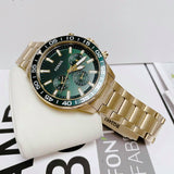 Buy Shop Fossil Bannon Multifunction Chronograph Green Dial Gold Steel Strap Watch for Men - BQ2493 USA Online