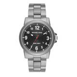 Buy Shop Michael Kors Paxton Analog Black Dial Silver Steel Strap Watch For Men - MK8500 USA Online