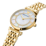 Buy Shop Emporio Armani Gianni T Bar White Mother of Pearl Dial Gold Steel Strap Watch For Women - AR1907 USA Online