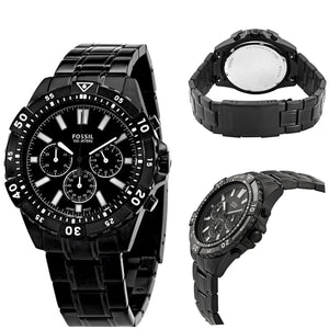 Buy Shop Fossil Garrett Chronograph Black Dial Black Steel Strap Watch for Men - FS5773 USA Online