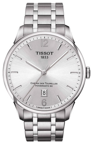Buy Shop Tissot Chemin Des Tourelles Powermatic 80 Silver Dial Silver Steel Strap Watch For Men - T099.407.11.037.00 USA Online