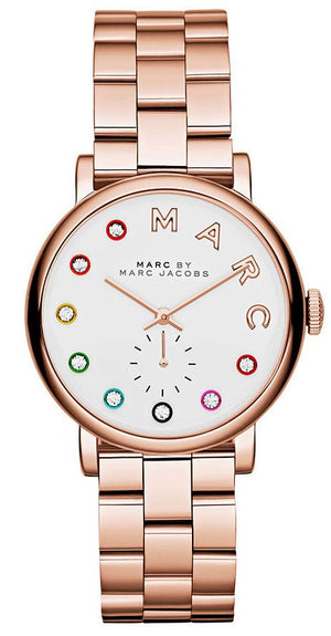 Buy Shop Marc Jacobs Baker White Dial Rose Gold Steel Strap Watch for Women - MBM3441 USA Online