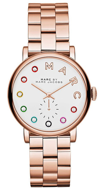 Buy Shop Marc Jacobs Baker White Dial Rose Gold Steel Strap Watch for Women - MBM3441 USA Online