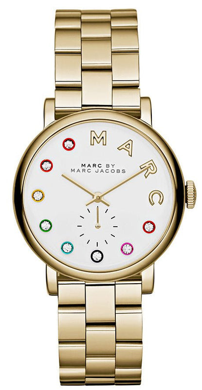 Buy Shop Marc Jacobs Baker White Dial Gold Steel Strap Watch for Women - MBM3440 USA Online