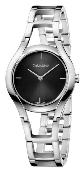 Buy Shop Calvin Klein Class Black Dial Silver Steel Strap Watch for Women - K6R23121 USA Online