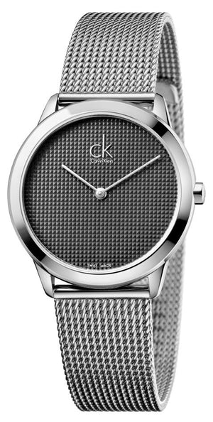 Buy Shop Calvin Klein Minimal Grey Dial Silver Mesh Bracelet Watch for Women - K3M2212X USA Online