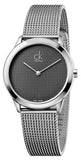 Buy Shop Calvin Klein Minimal Grey Dial Silver Mesh Bracelet Watch for Women - K3M2212X USA Online