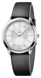Buy Shop Calvin Klein Minimal Silver Dial Black Leather Strap Watch for Women - K3M221C6 USA Online