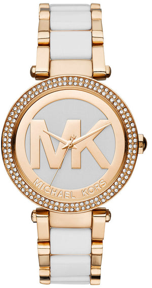 Buy Shop Michael Kors Parker White Dial Two Tone Steel Strap Watch for Women - MK6313 USA Online