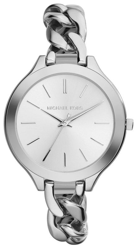 Buy Shop Michael Kors Slim Runway Silver Dial Silver Steel Strap Watch for Women - MK3279 USA Online