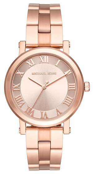 Buy Shop Michael Kors Norie Rose Gold Dial Rose Gold Steel Strap Watch for Women - MK3561 USA Online