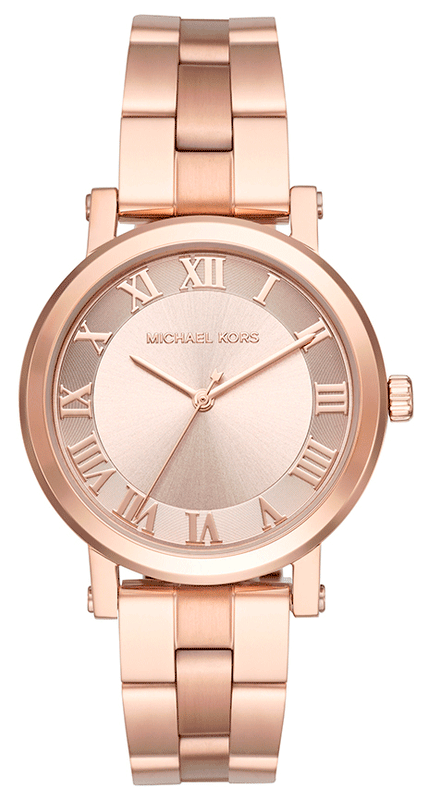 Buy Shop Michael Kors Norie Rose Gold Dial Rose Gold Steel Strap Watch for Women - MK3561 USA Online