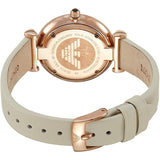 Buy Shop Emporio Armani Gianni T Bar Light Brown Dial White Leather Strap Watch For Women - AR1769 USA Online