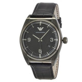 Buy Shop Emporio Armani Franco Black Dial Black Leather Strap Watch For Men - AR0368 USA Online
