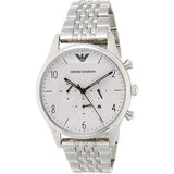 Buy Shop Emporio Armani Classic Chronograph Silver Dial Silver Steel Strap Watch For Men - AR1879 USA Online