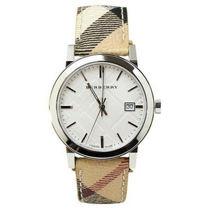 Buy Shop Burberry The City Silver Dial Brown Leather Strap Watch for Women - BU9025 USA Online
