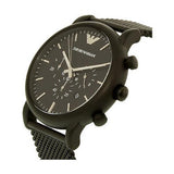 Emporio Armani Sport Chronograph Black Dial Black Mesh Bracelet Watch For Men - AR1968