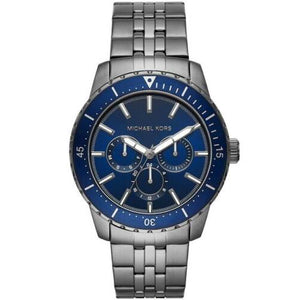 Buy Shop Michael Kors Chronograph Cunningham Multifunction Blue Dial Grey Steel Strap Watch For Men - MK7155 USA Online