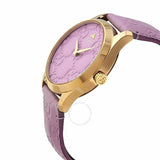 Buy Shop Gucci G Timeless Quartz Lilac Dial Lilac Leather Strap Watch For Women - YA1264098 USA Online