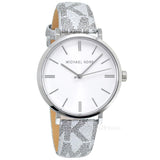 Buy Shop Michael Kors Addyson Quartz White Dial Gray Leather Strap Watch for Women - MK2951 USA Online