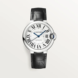 Buy Shop Cartier Ballon Bleu De Cartier Silver Dial Black Leather Strap Watch for Women - WSBB0030 USA Online