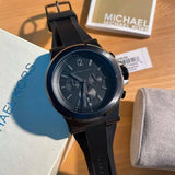 Michael Kors Dylan Black Dial Black Rubber Strap Watch for Men - MK8152