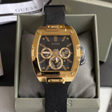 Buy Shop Guess Phoenix Multifunction Black Dial Black Leather Strap Watch for Men - GW0202G1 USA Online