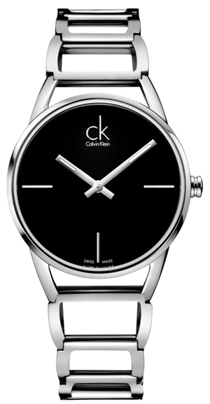 Buy Shop Calvin Klein Stately Black Dial Silver Steel Strap Watch for Women - K3G23121 USA Online