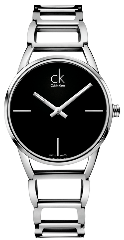 Buy Shop Calvin Klein Stately Black Dial Silver Steel Strap Watch for Women - K3G23121 USA Online